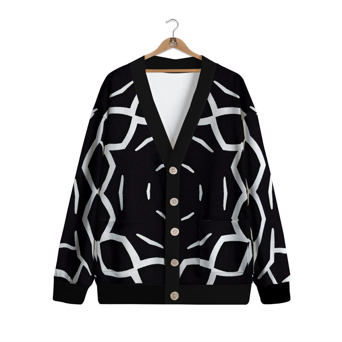 Kaleidoscope Black Print Cardigan-grizzshop