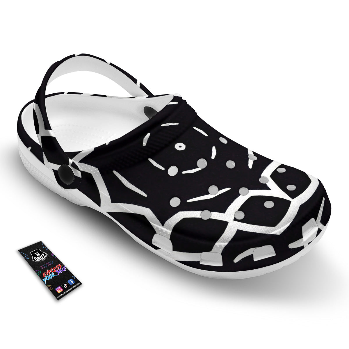 Kaleidoscope Black Print Clog-grizzshop