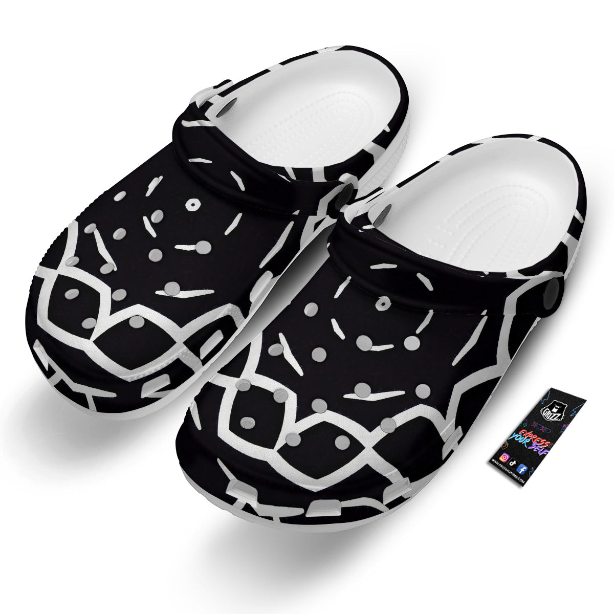 Kaleidoscope Black Print Clog-grizzshop