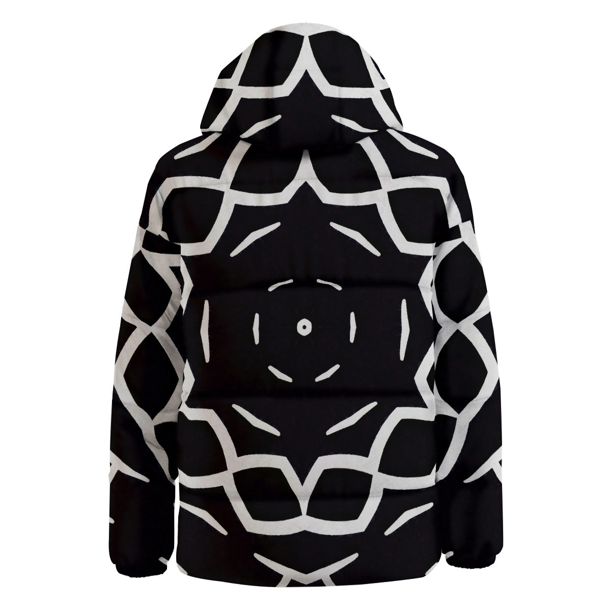 Kaleidoscope Black Print Down Jacket-grizzshop