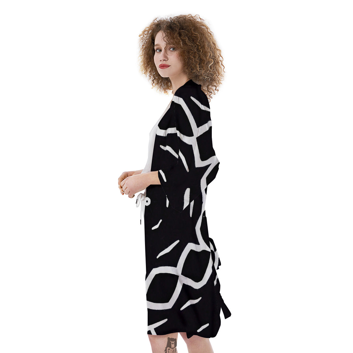 Kaleidoscope Black Print Kimono-grizzshop