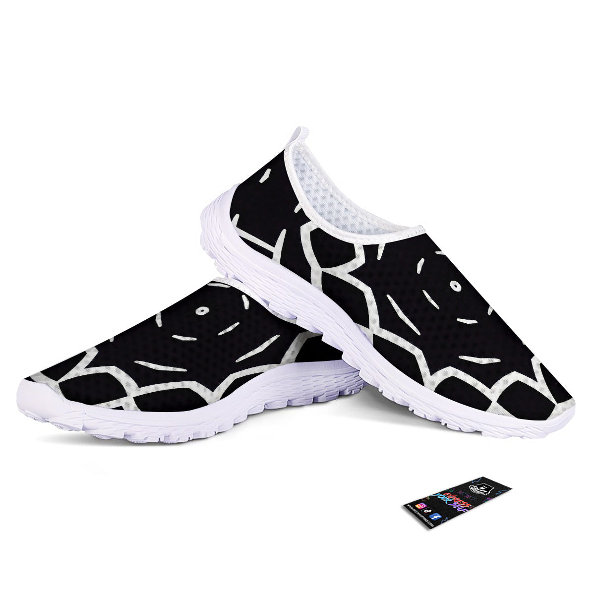 Kaleidoscope Black Print Nurse Shoes-grizzshop