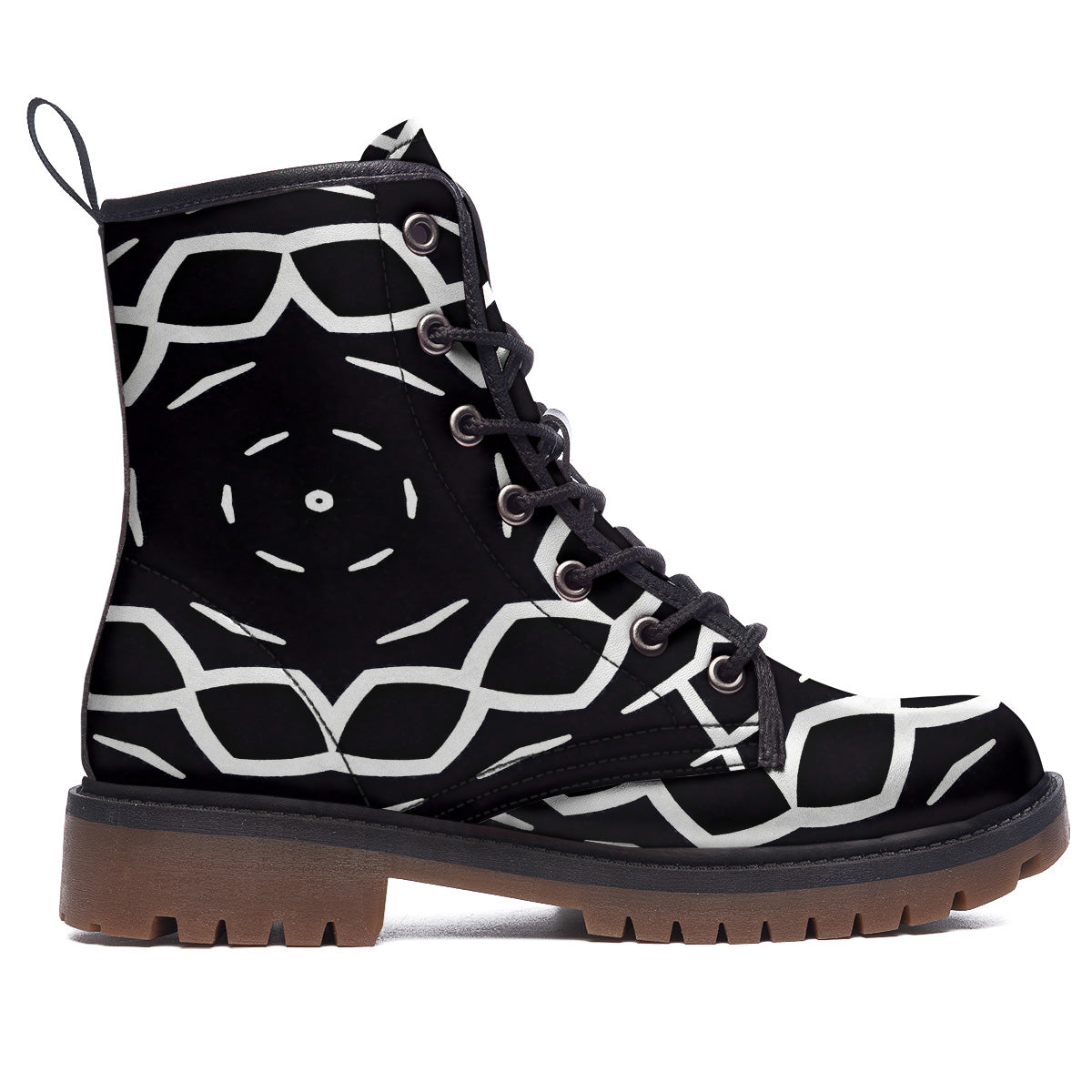 Kaleidoscope Black Print Work Boots-grizzshop