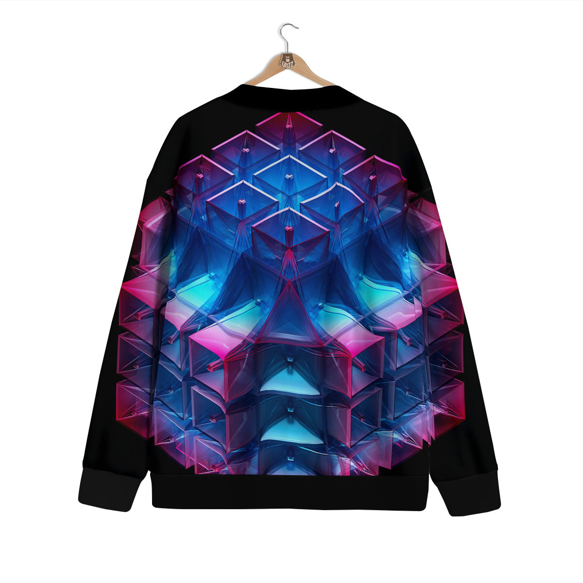 Kaleidoscope Blue And Purple Print Cardigan-grizzshop