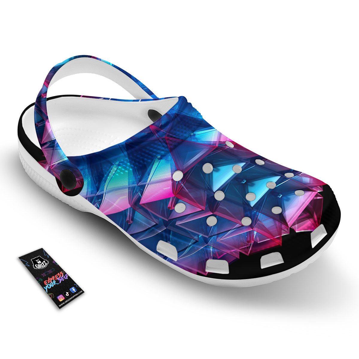 Kaleidoscope Blue And Purple Print Clog-grizzshop