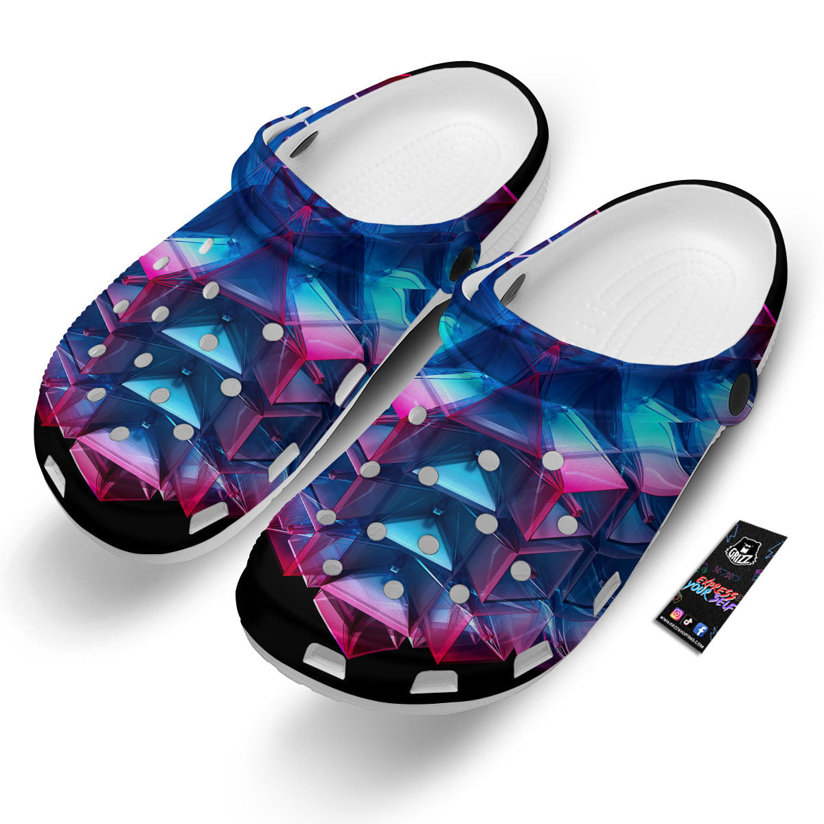 Kaleidoscope Blue And Purple Print Clog-grizzshop