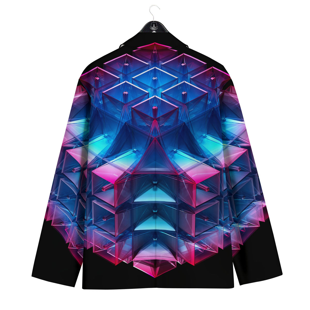 Kaleidoscope Blue And Purple Print Men's Sport Coat-grizzshop