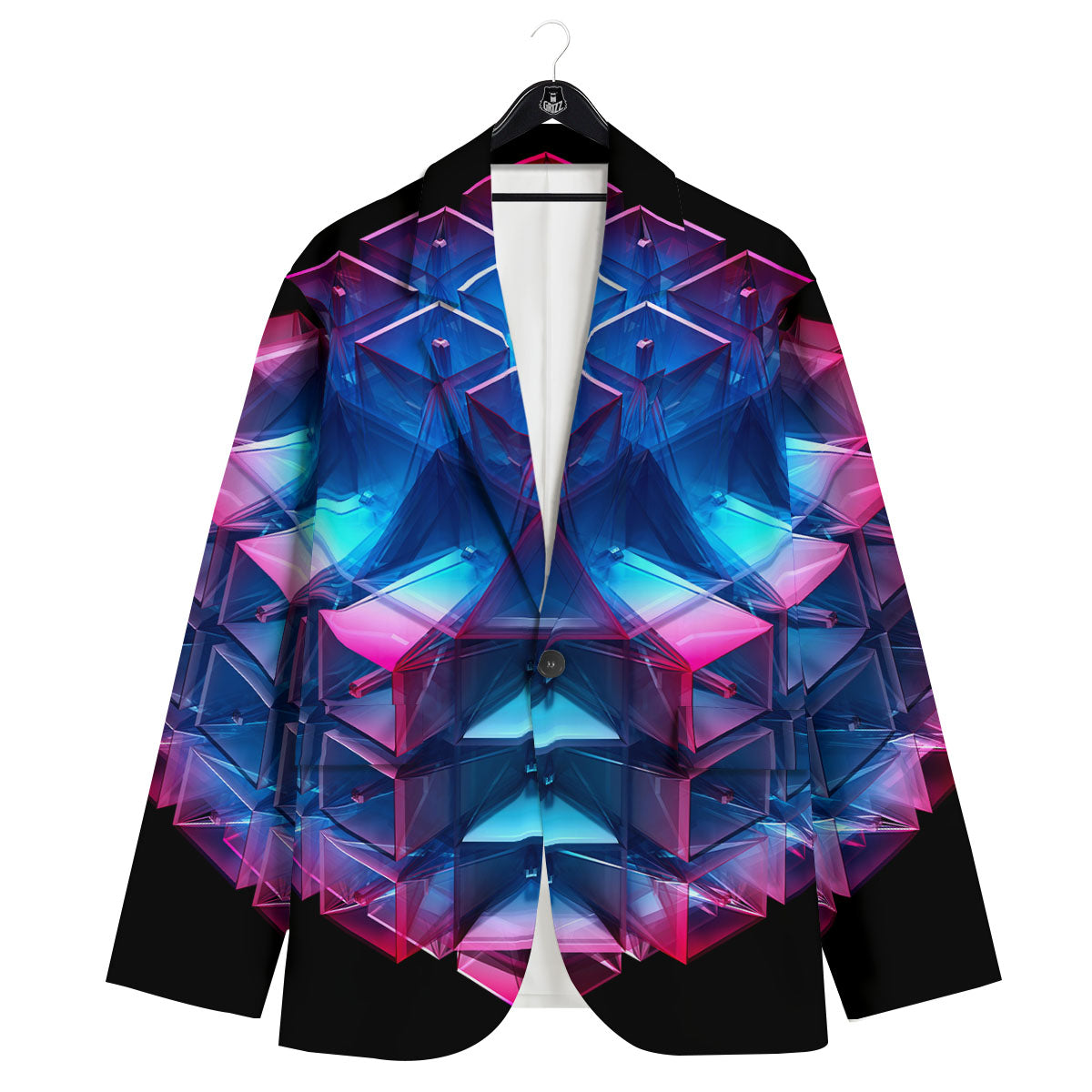 Kaleidoscope Blue And Purple Print Men's Sport Coat-grizzshop