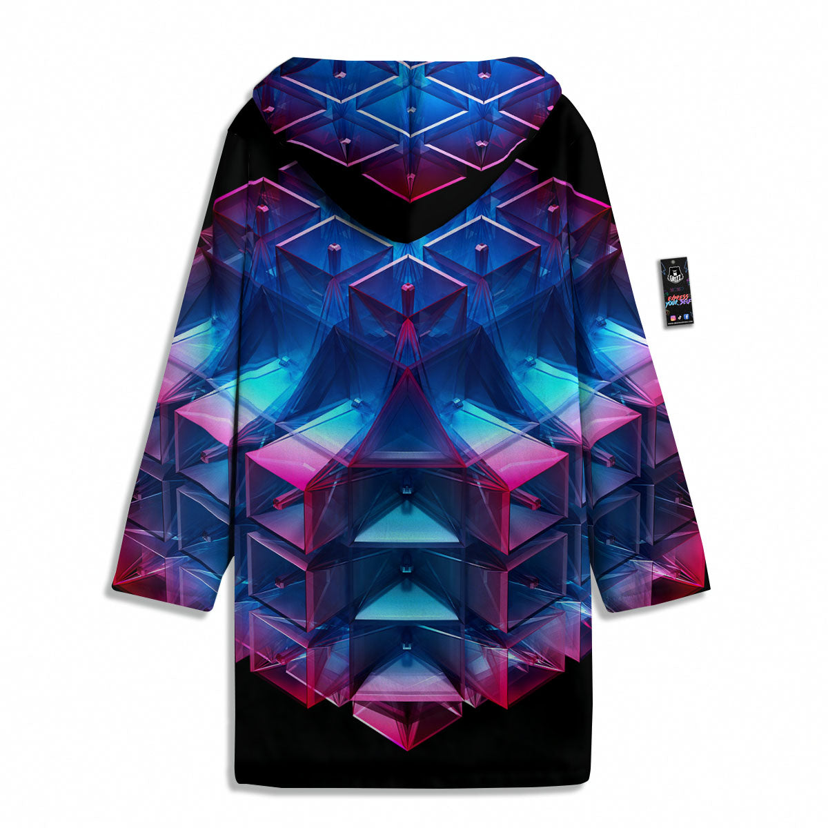 Kaleidoscope Blue And Purple Print Men's Windbreaker Jacket-grizzshop