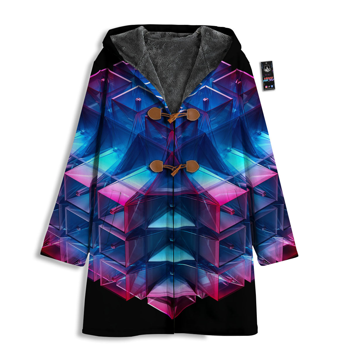Kaleidoscope Blue And Purple Print Men's Windbreaker Jacket-grizzshop