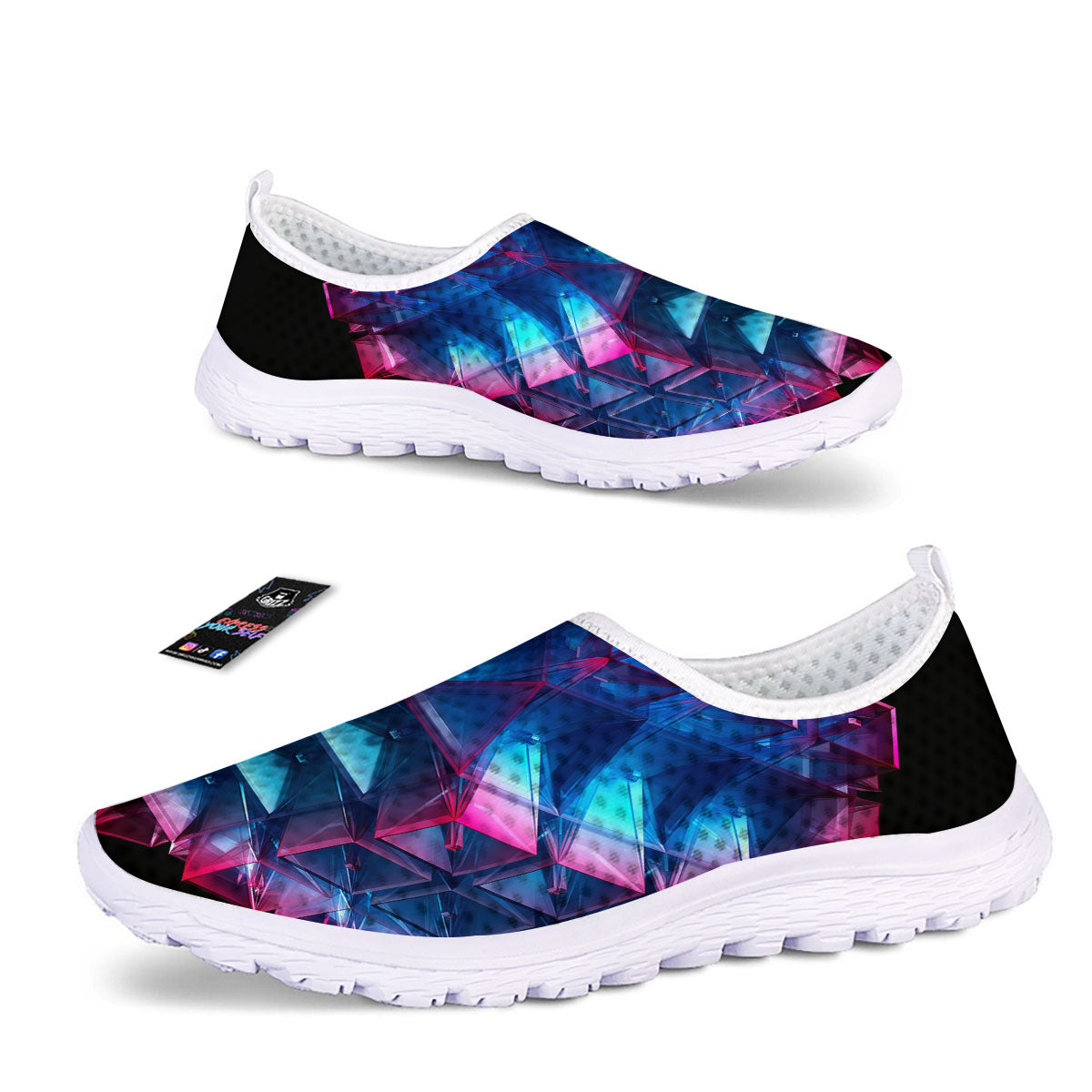 Kaleidoscope Blue And Purple Print Nurse Shoes-grizzshop