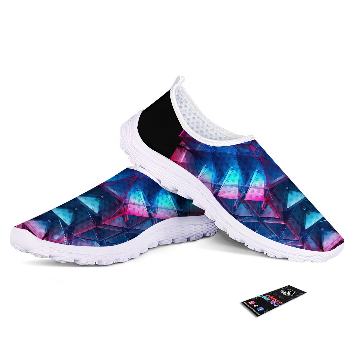 Kaleidoscope Blue And Purple Print Nurse Shoes-grizzshop