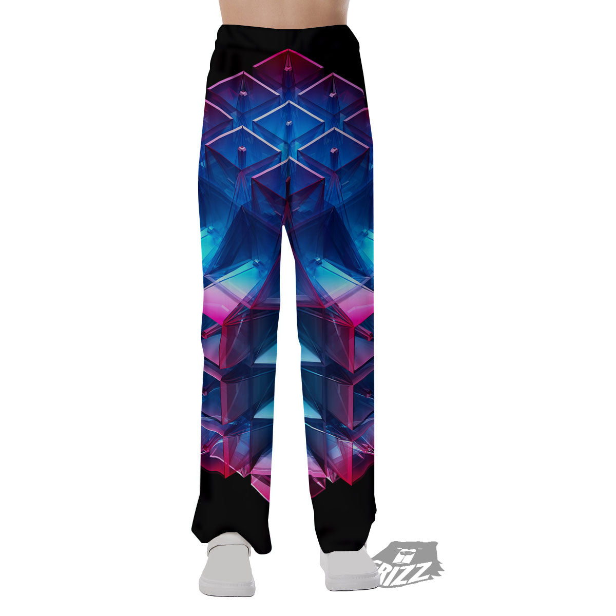 Kaleidoscope Blue And Purple Print Pajama Pants-grizzshop