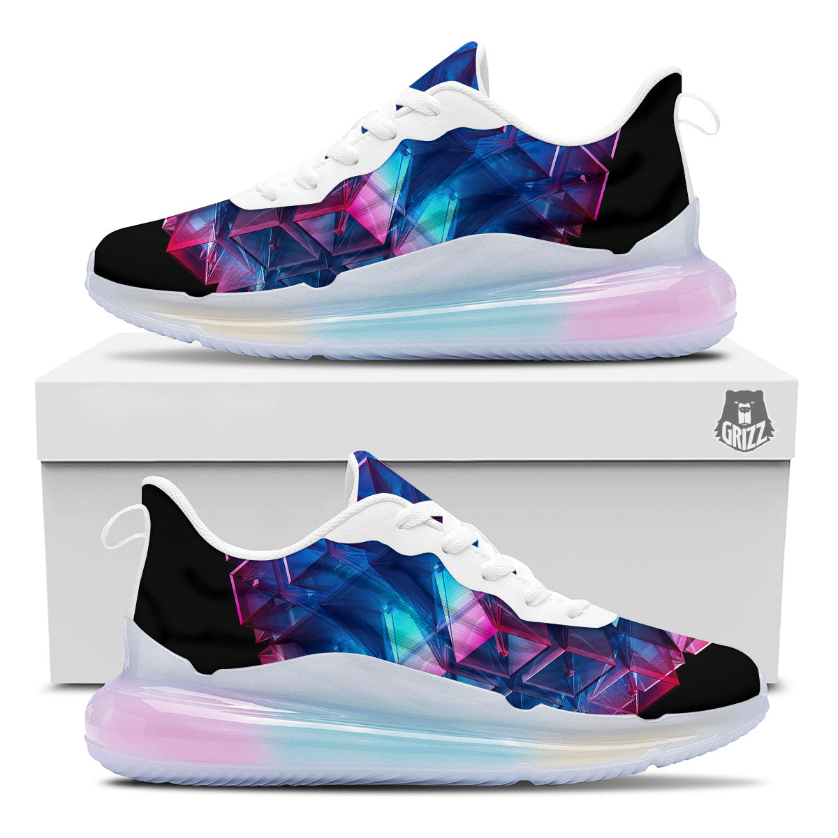 Kaleidoscope Blue And Purple Print Running Sneakers-grizzshop