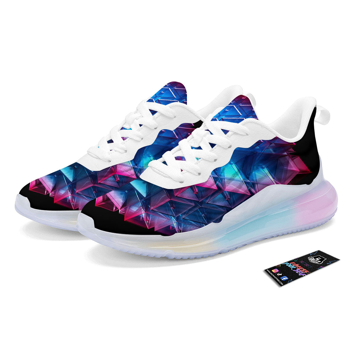 Kaleidoscope Blue And Purple Print Running Sneakers-grizzshop