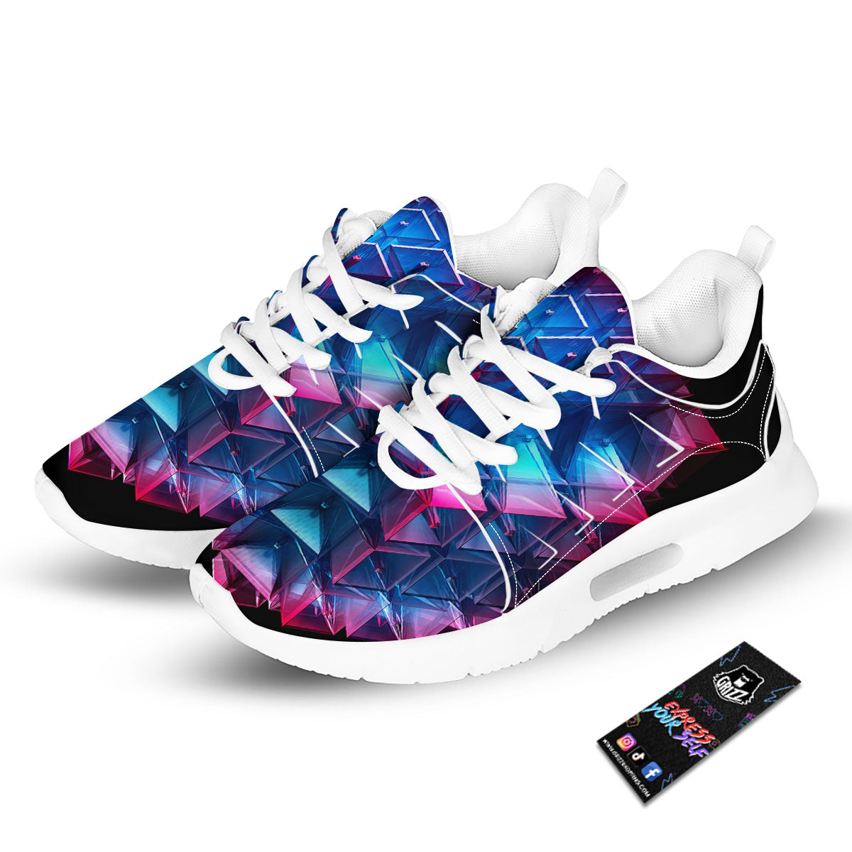 Kaleidoscope Blue And Purple Print Tennis Shoes-grizzshop
