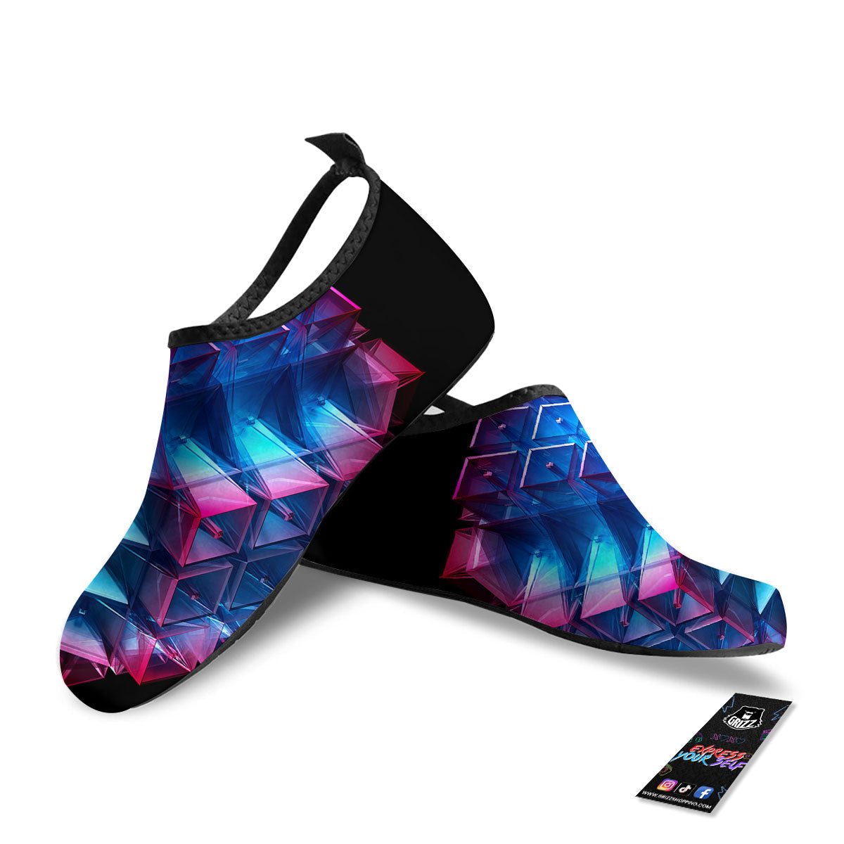 Kaleidoscope Blue And Purple Print Water Shoes-grizzshop