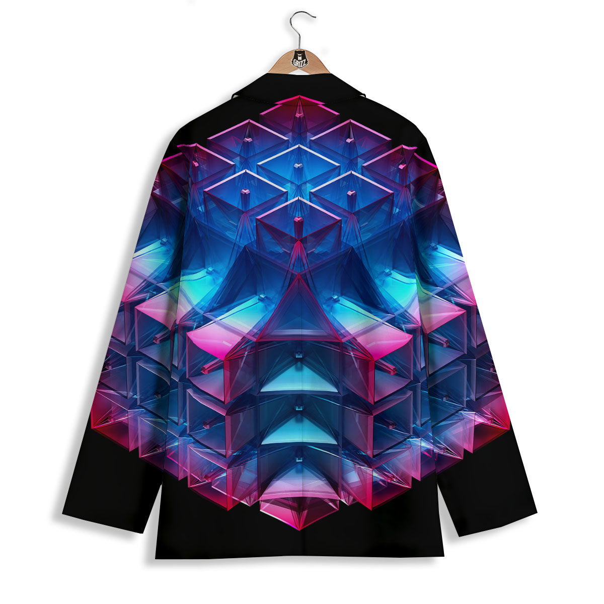 Kaleidoscope Blue And Purple Print Women's Blazer-grizzshop