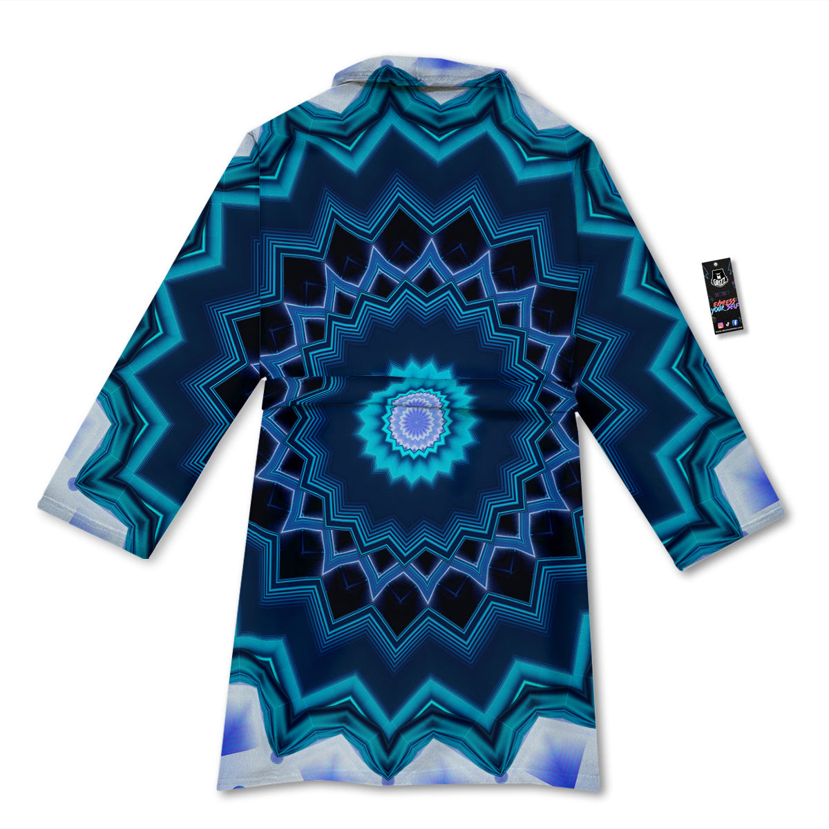 Kaleidoscope Blue Crystal Print Bathrobe-grizzshop
