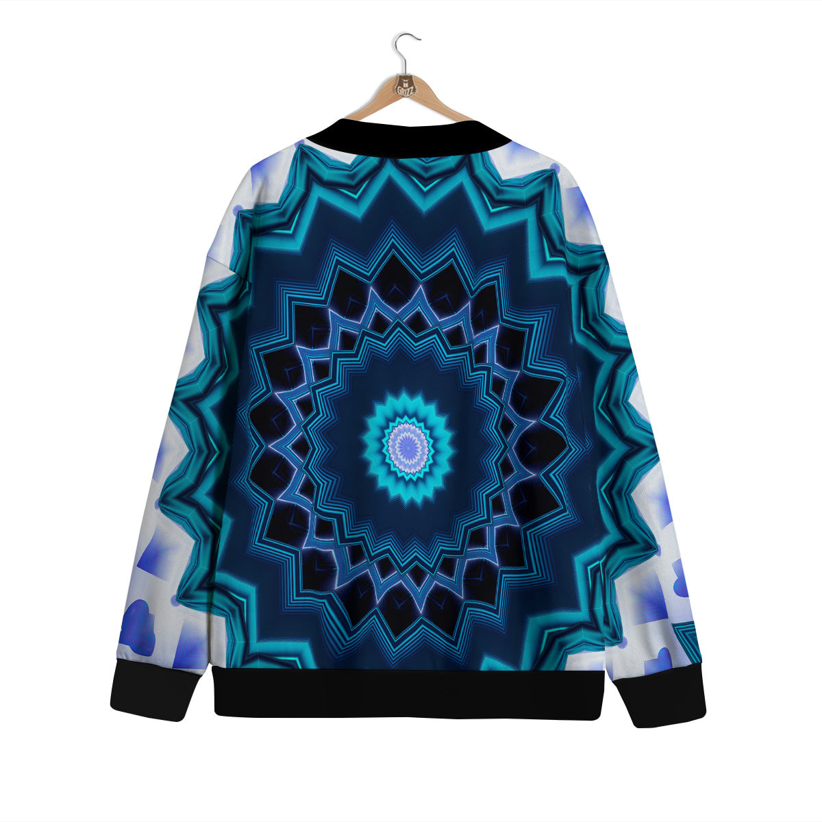 Kaleidoscope Blue Crystal Print Cardigan-grizzshop