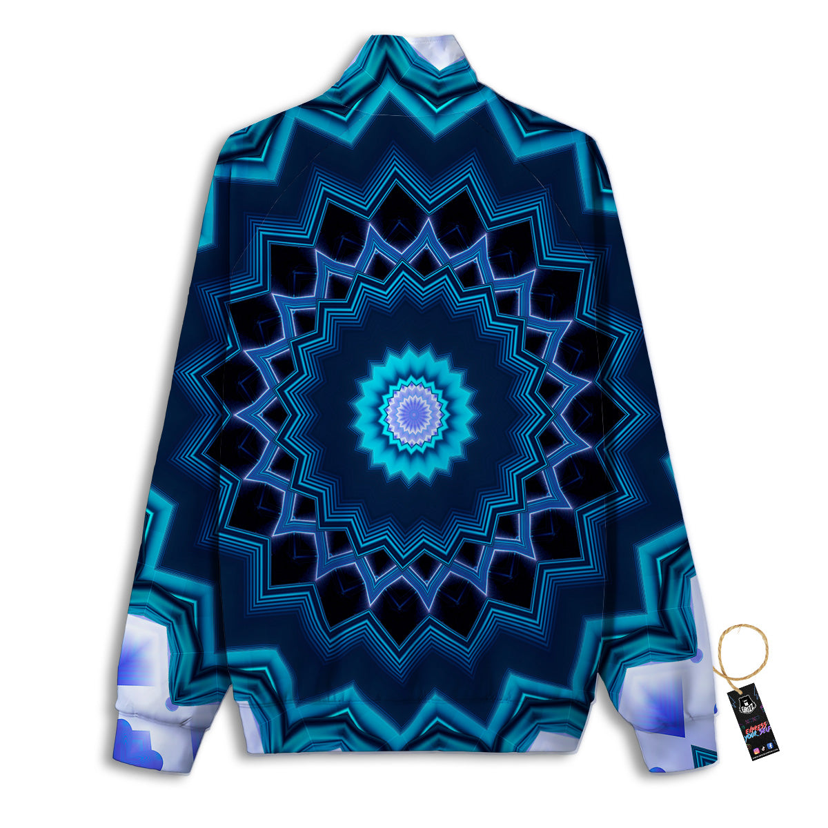 Kaleidoscope Blue Crystal Print Track Jacket-grizzshop