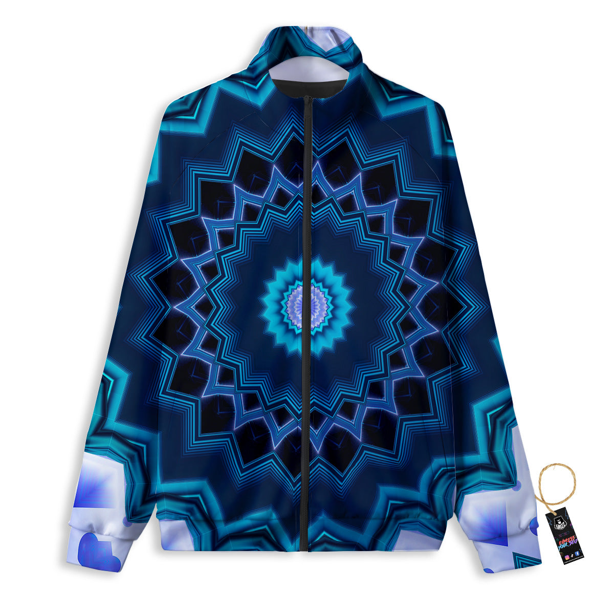 Kaleidoscope Blue Crystal Print Track Jacket-grizzshop