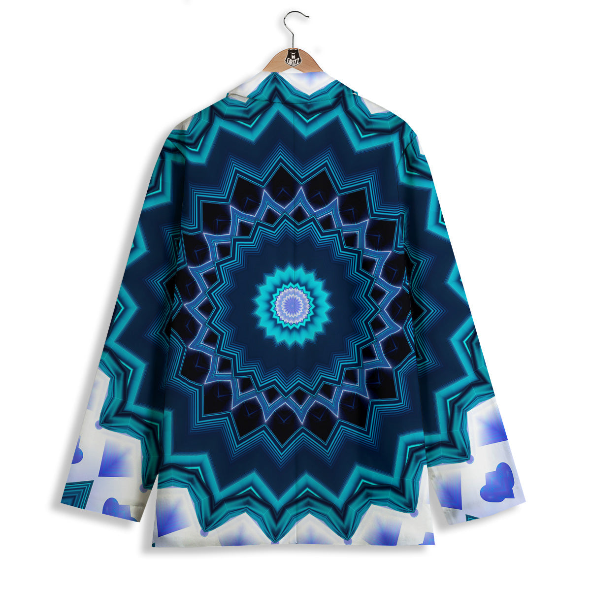 Kaleidoscope Blue Crystal Print Women's Blazer-grizzshop