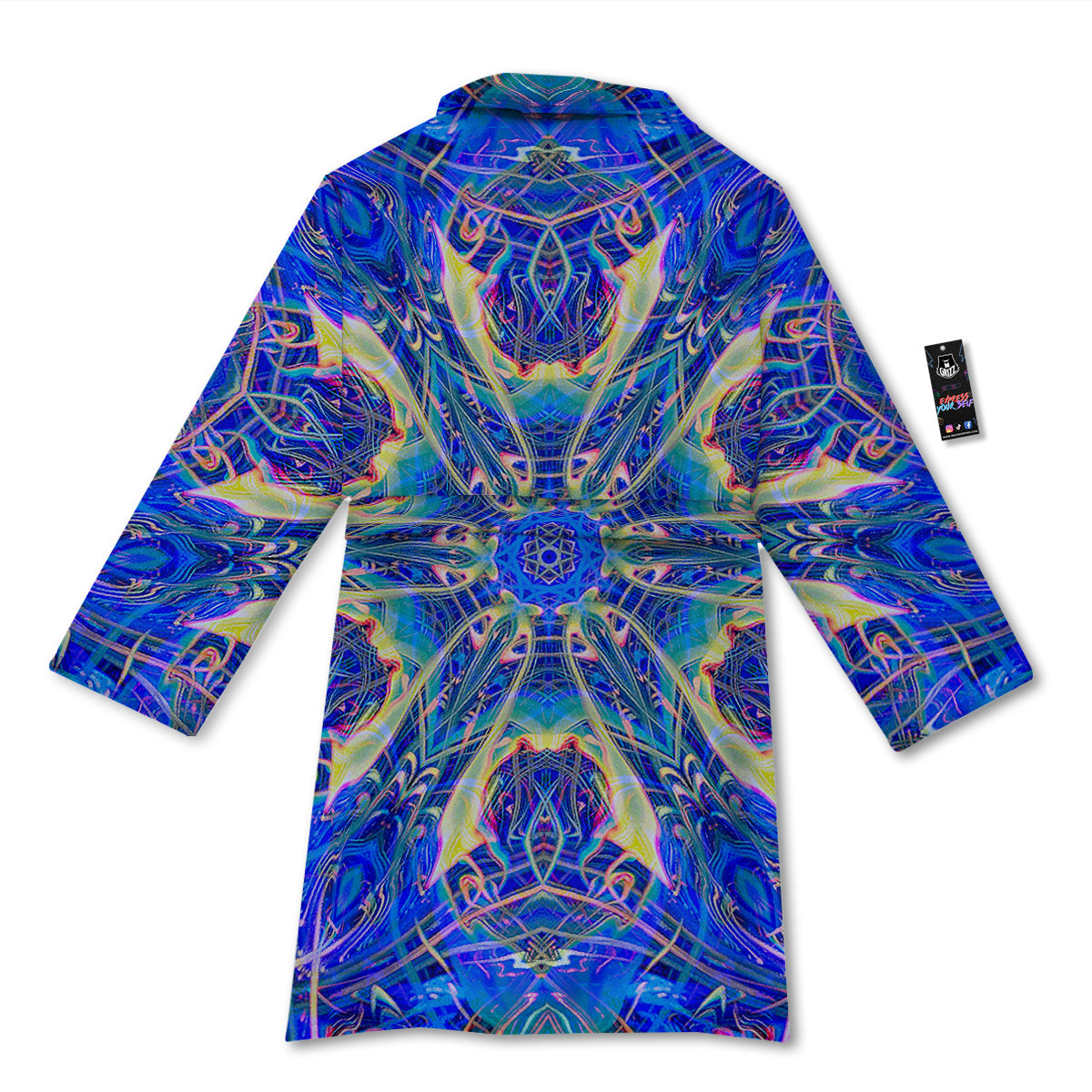 Kaleidoscope Blue Print Bathrobe-grizzshop