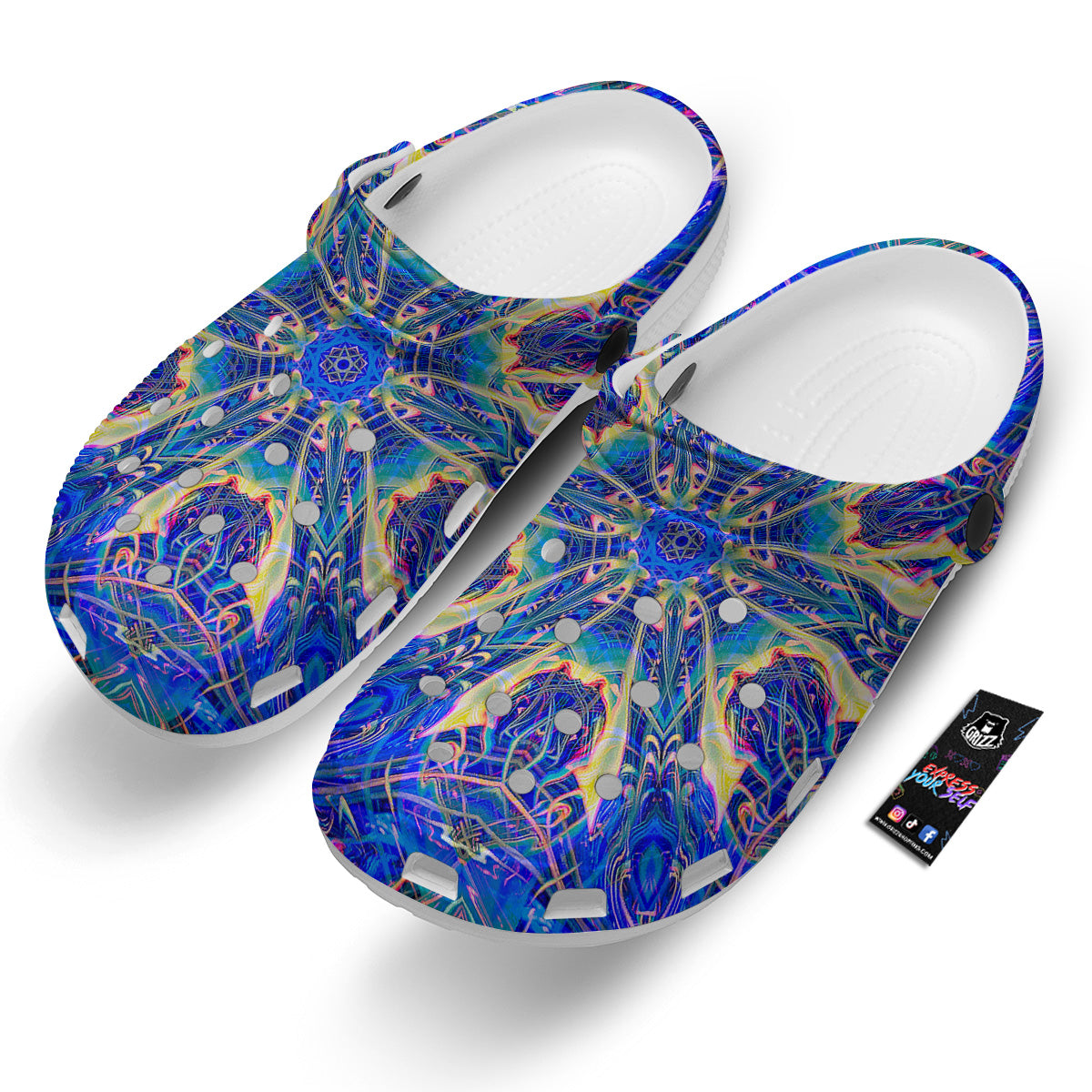Kaleidoscope Blue Print Clog-grizzshop