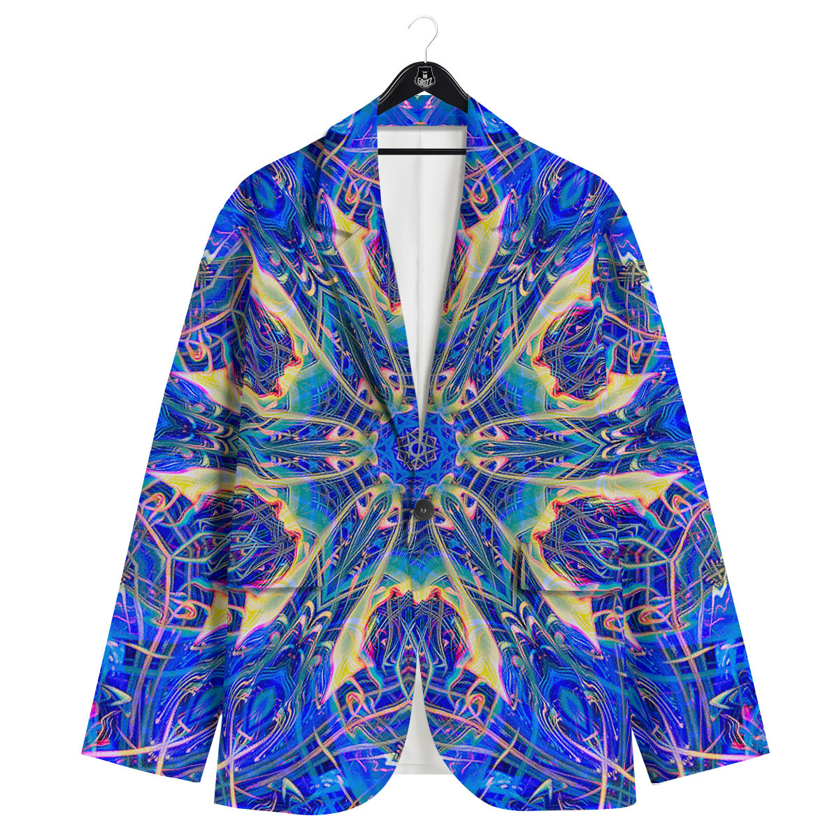 Kaleidoscope Blue Print Men's Sport Coat-grizzshop