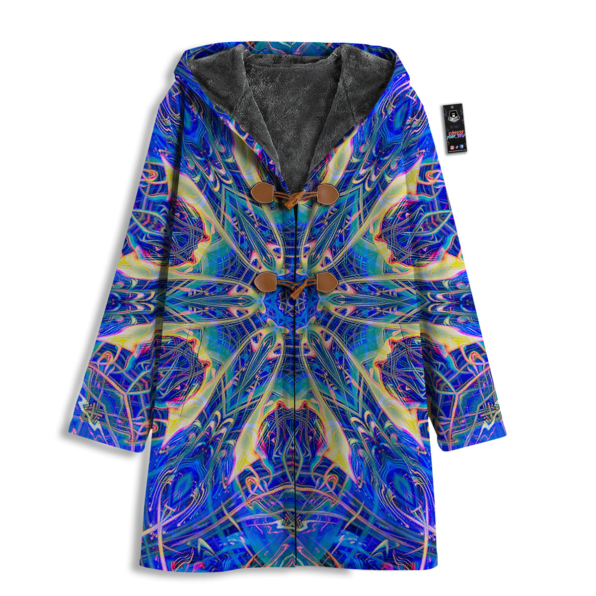 Kaleidoscope Blue Print Men's Windbreaker Jacket-grizzshop