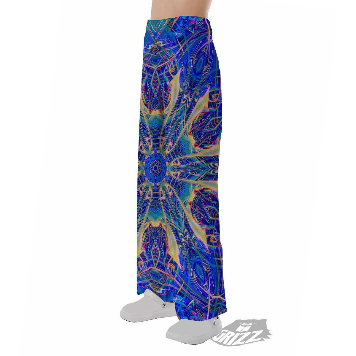 Kaleidoscope Blue Print Pajama Pants-grizzshop