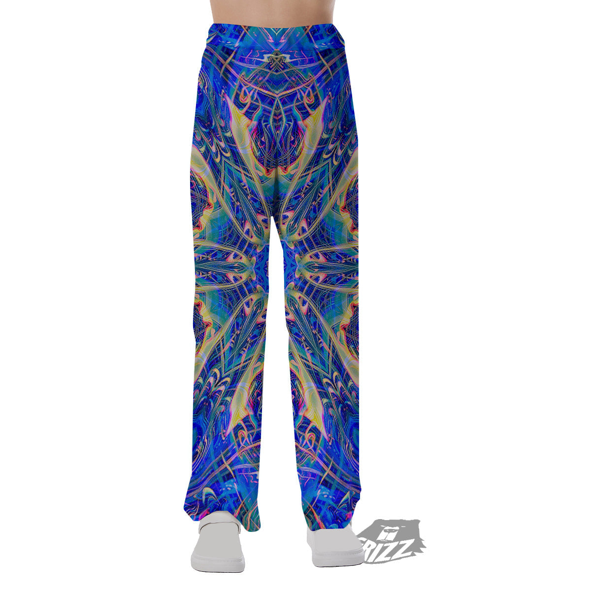 Kaleidoscope Blue Print Pajama Pants-grizzshop