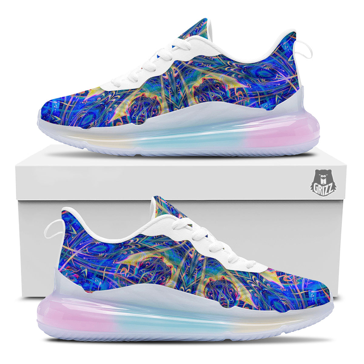Kaleidoscope Blue Print Running Sneakers-grizzshop