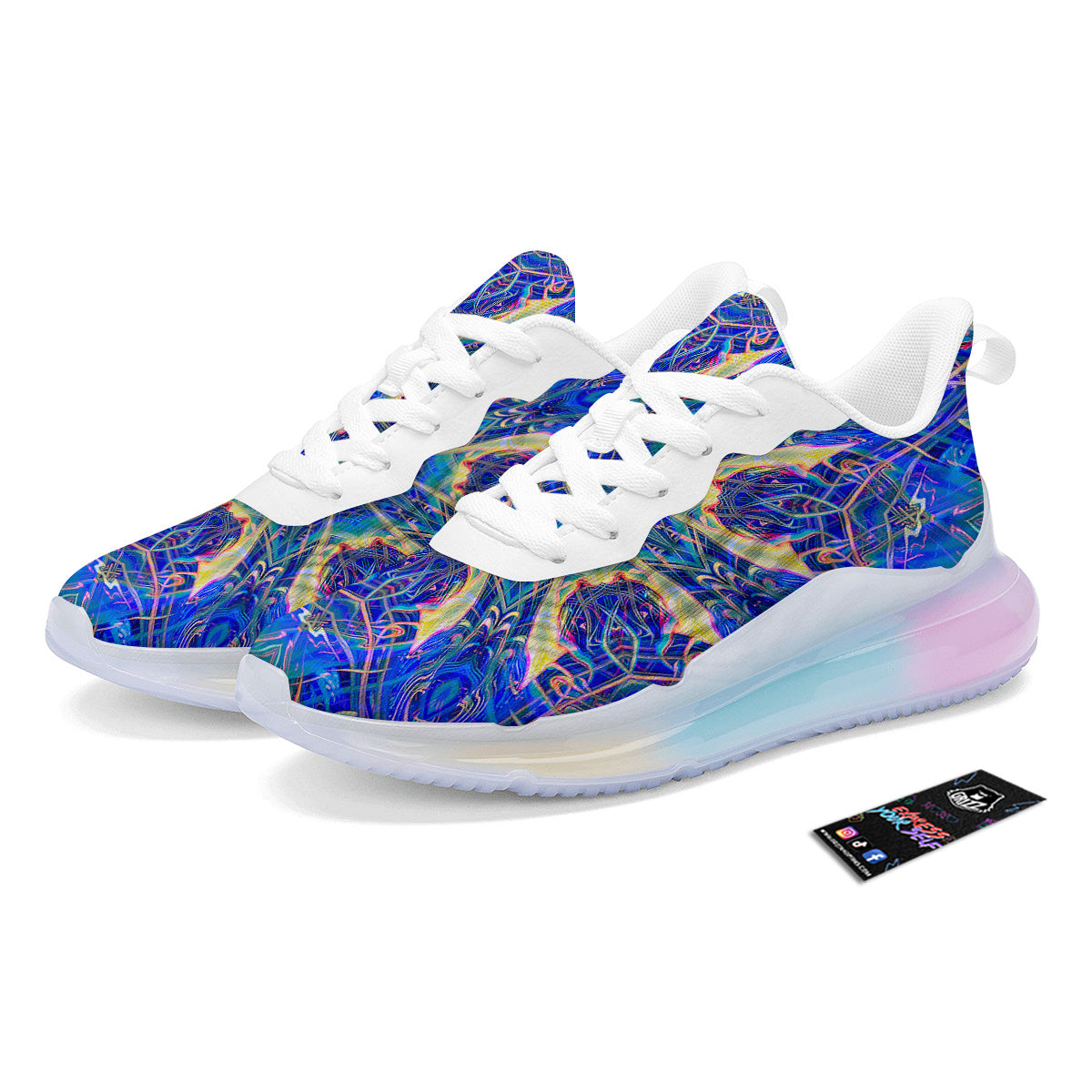Kaleidoscope Blue Print Running Sneakers-grizzshop