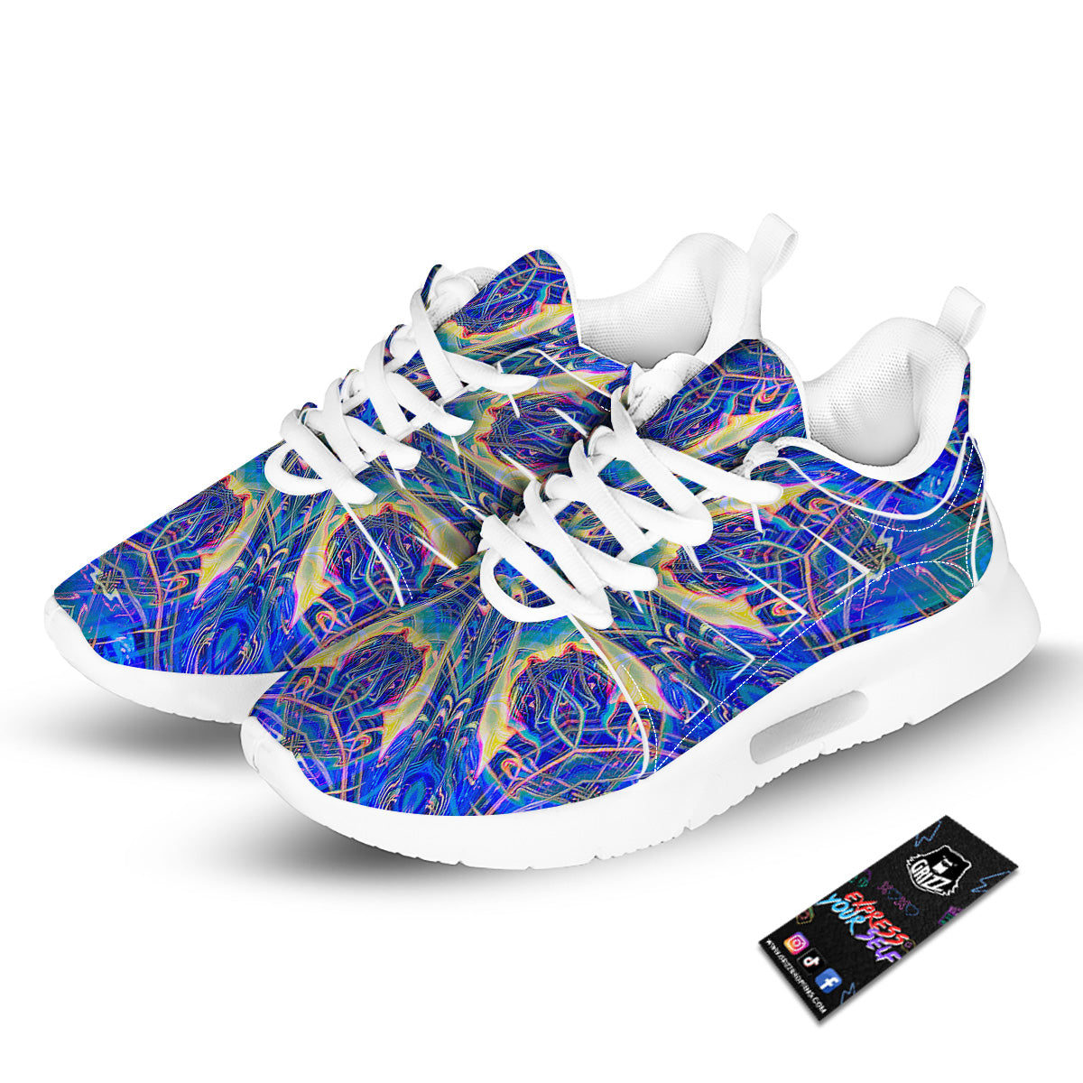 Kaleidoscope Blue Print Tennis Shoes-grizzshop