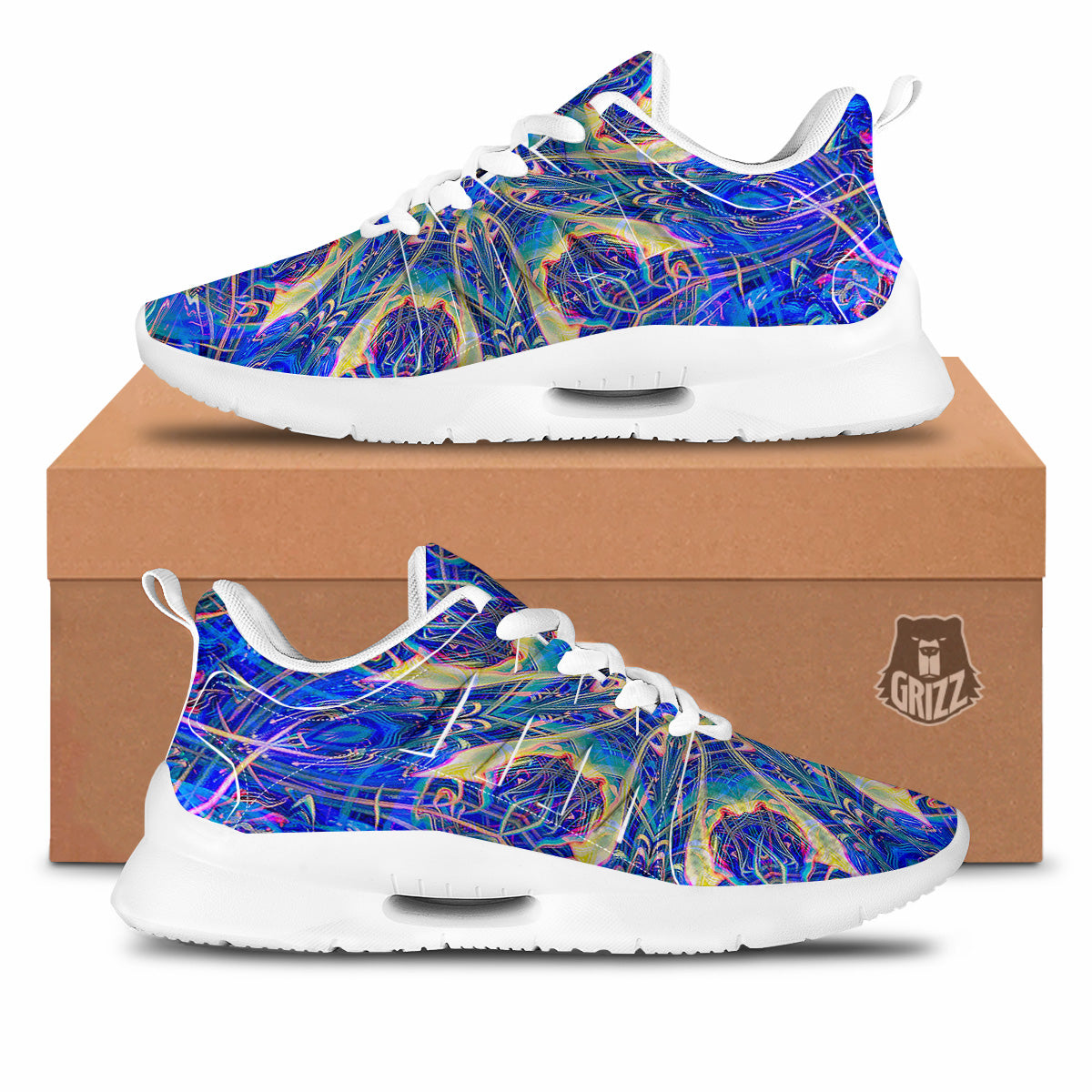 Kaleidoscope Blue Print Tennis Shoes-grizzshop
