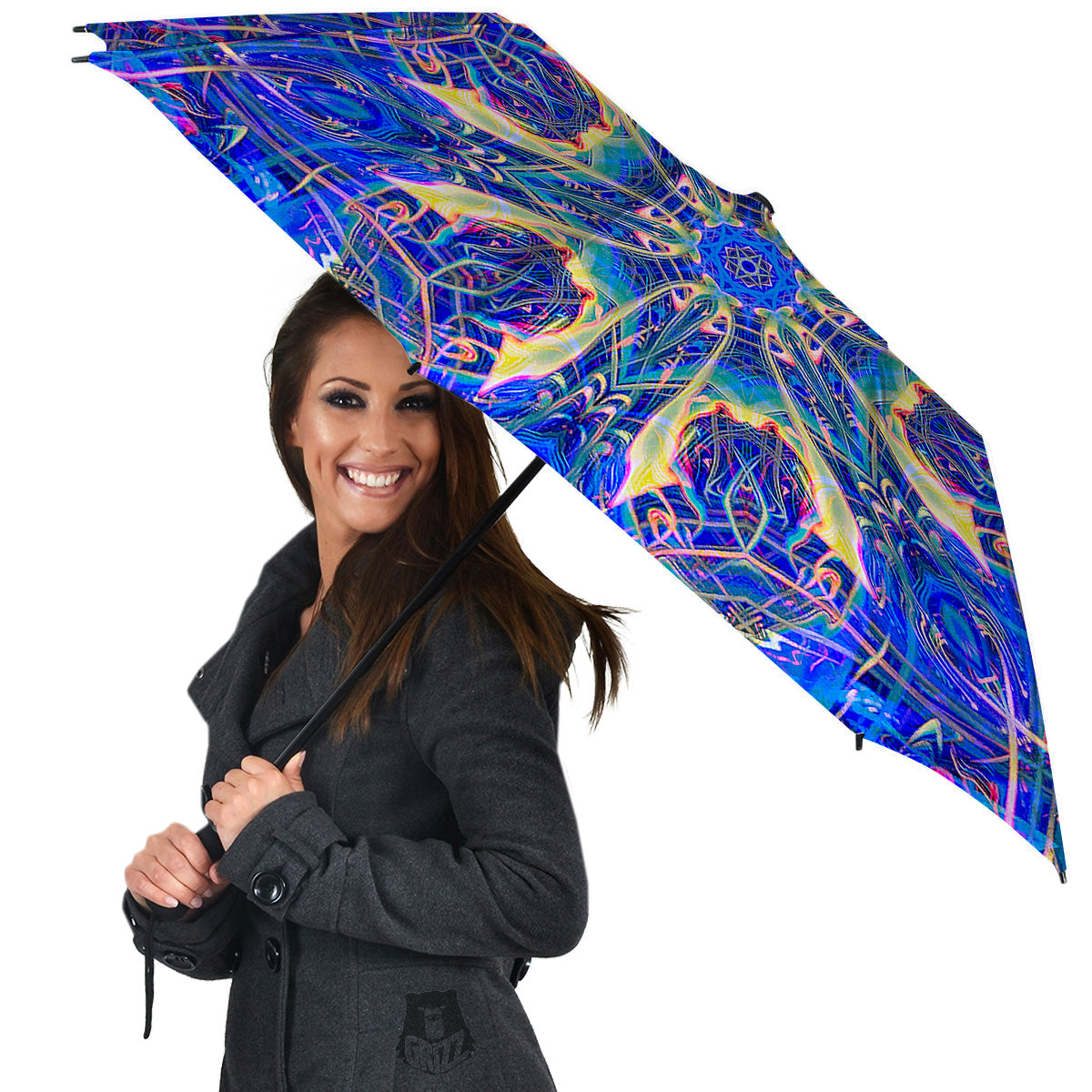 Kaleidoscope Blue Print Umbrella-grizzshop