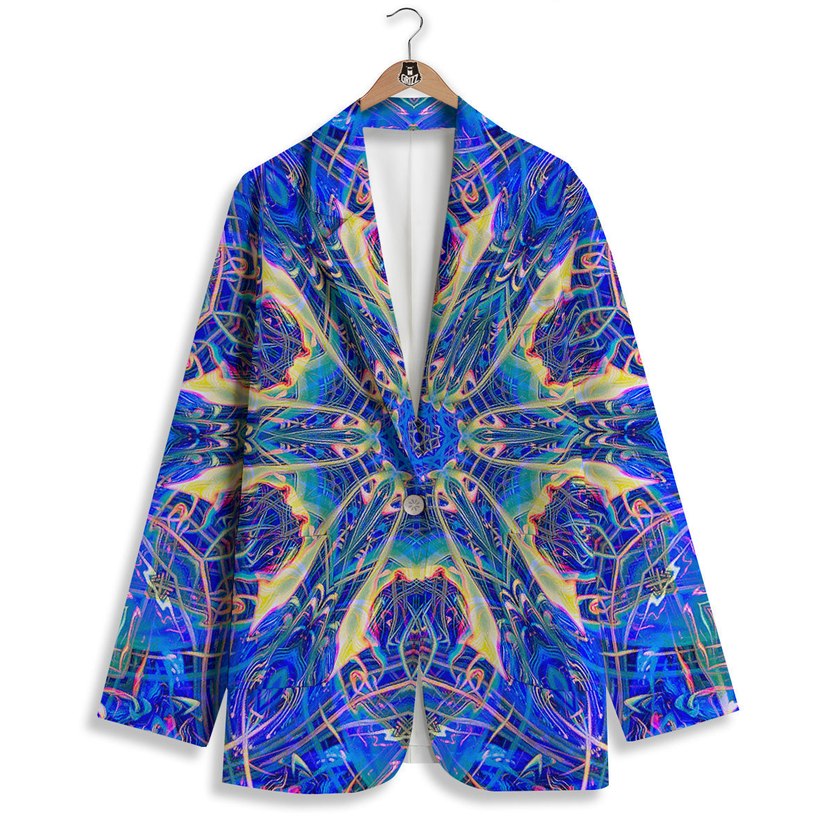 Kaleidoscope Blue Print Women's Blazer-grizzshop