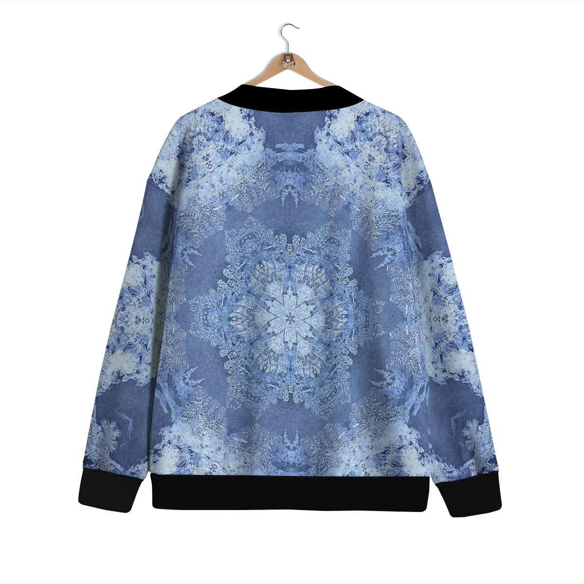 Kaleidoscope Blue Snowflake Print Cardigan-grizzshop