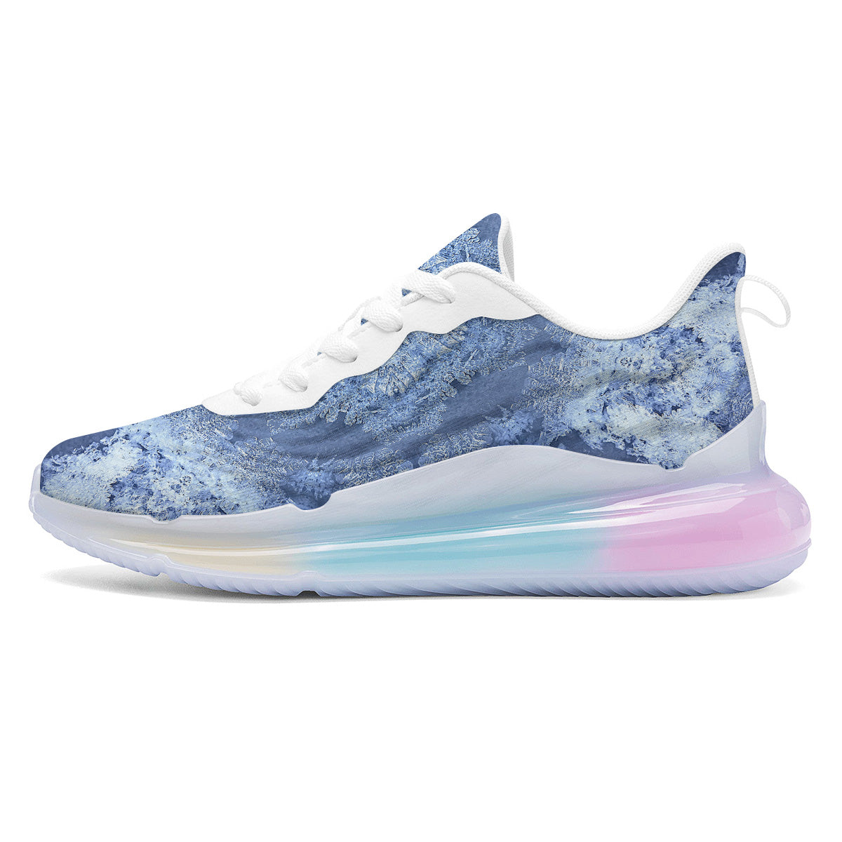 Kaleidoscope Blue Snowflake Print Running Sneakers-grizzshop