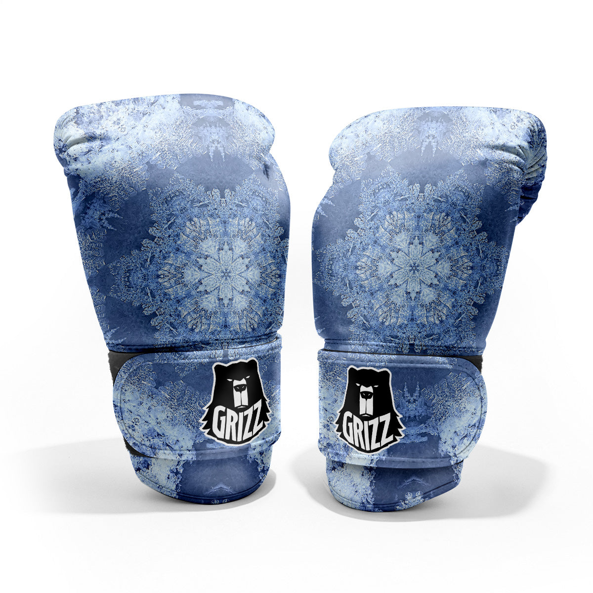 Kaleidoscope Blue Snowflake Print Pro Boxing Glove