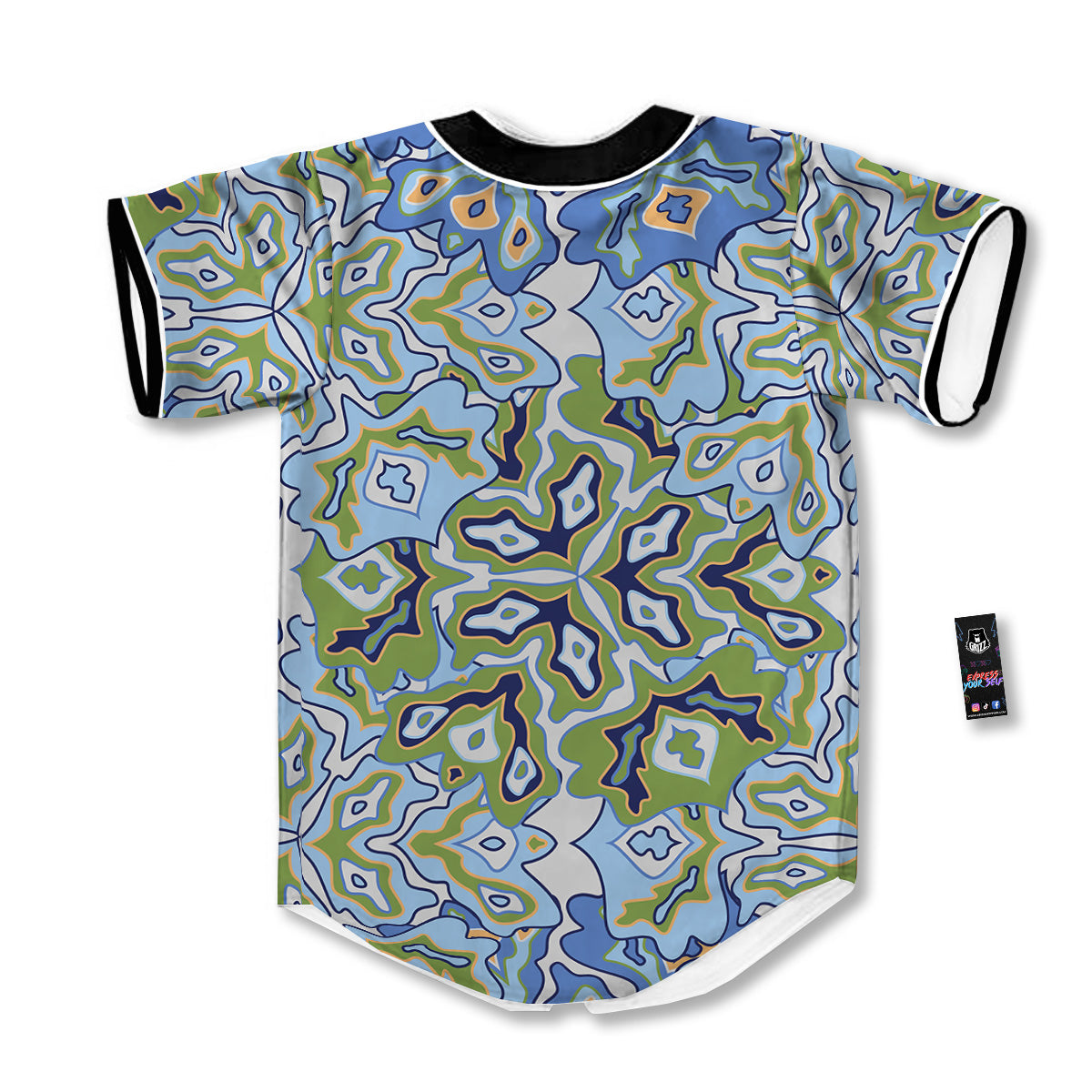 Kaleidoscope Boho Print Baseball Jersey-grizzshop