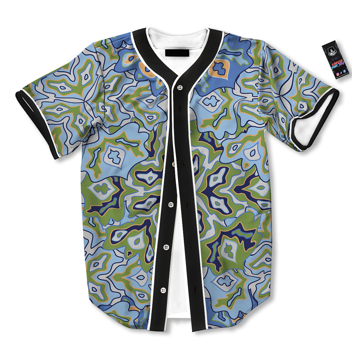 Kaleidoscope Boho Print Baseball Jersey-grizzshop