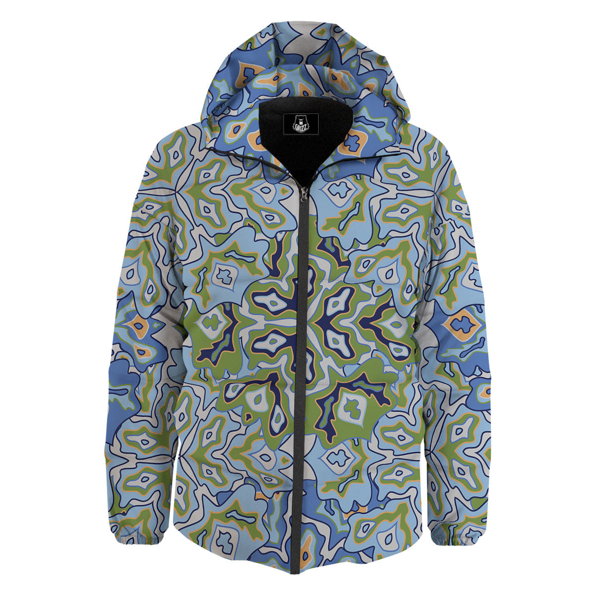 Kaleidoscope Boho Print Down Jacket-grizzshop