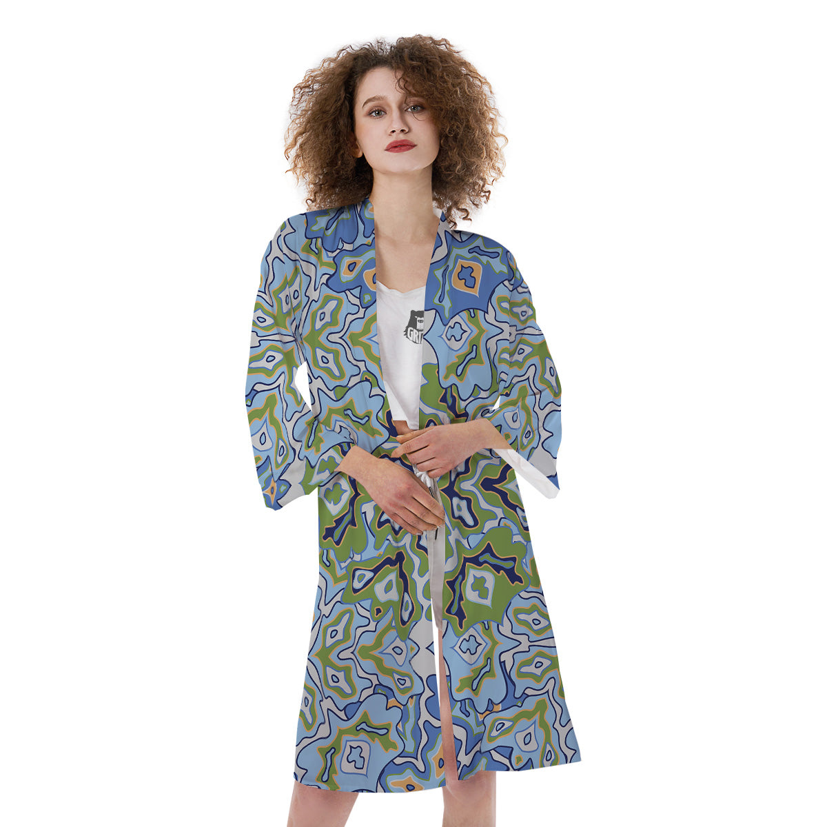 Kaleidoscope Boho Print Kimono-grizzshop