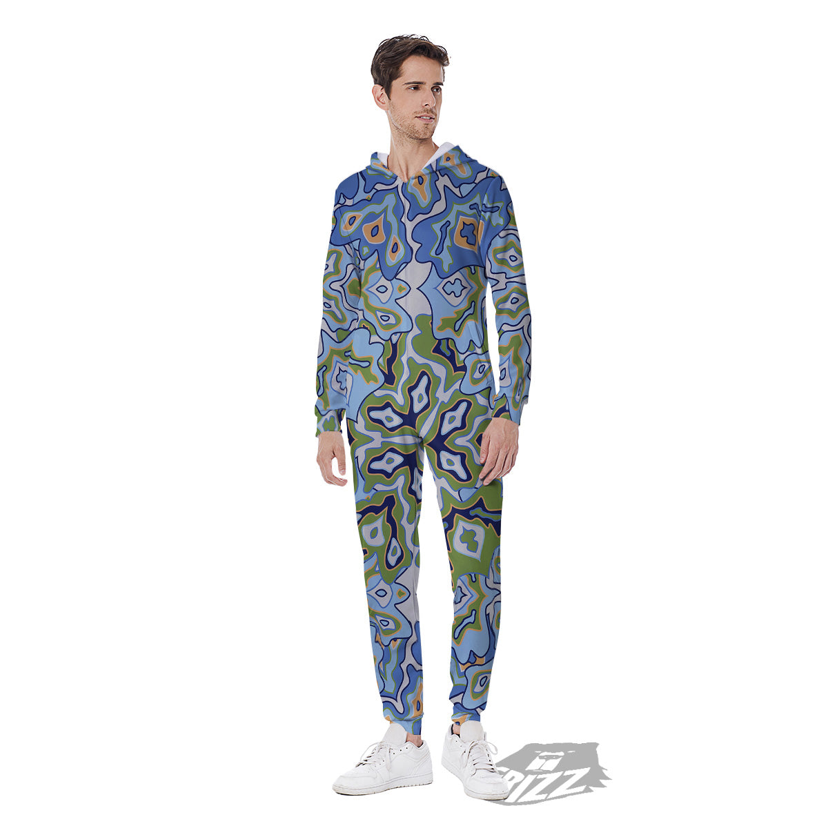 Kaleidoscope Boho Print Men's Jumpsuit-grizzshop