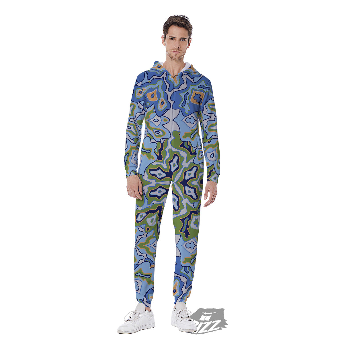 Kaleidoscope Boho Print Men's Jumpsuit-grizzshop