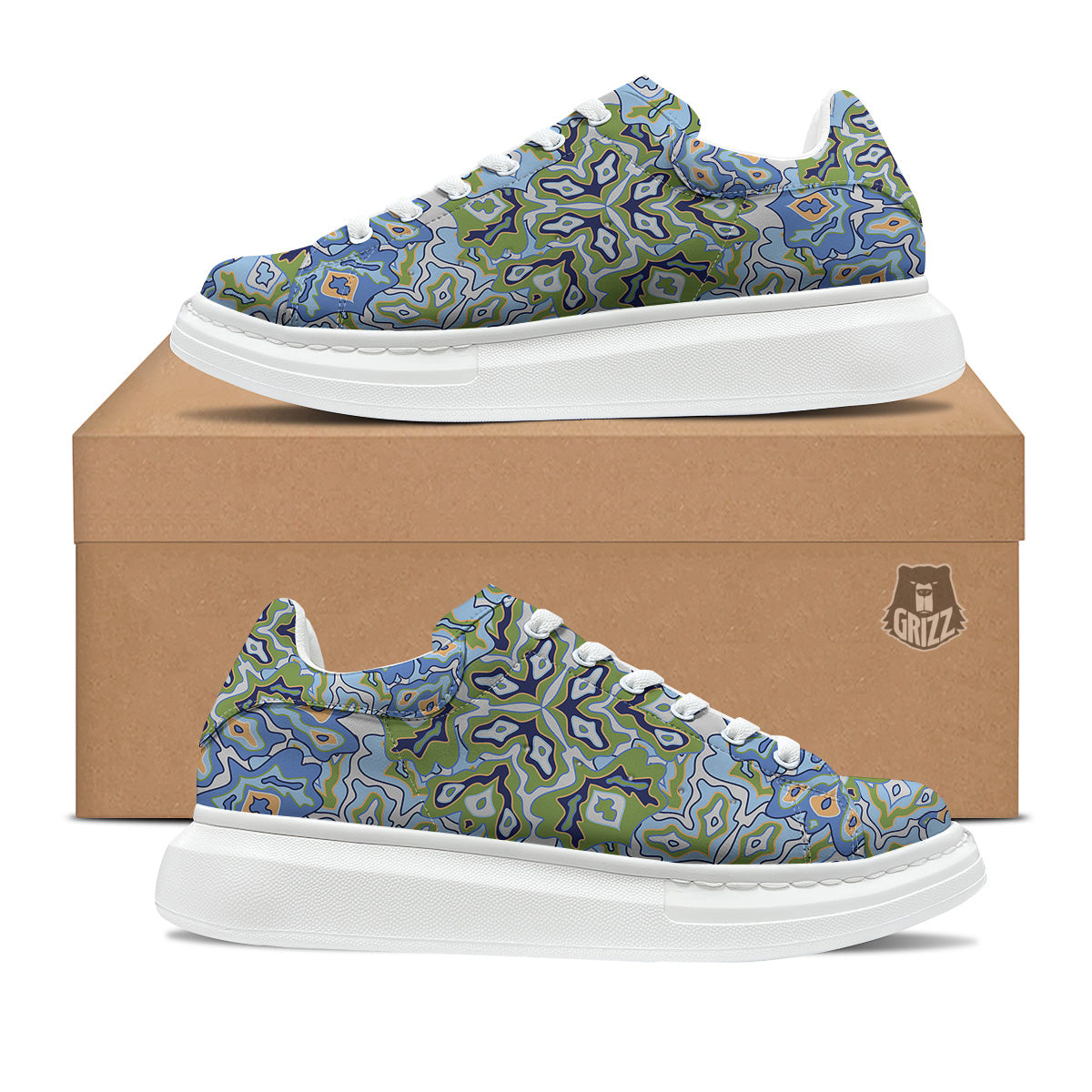 Kaleidoscope Boho Print Platform Shoes-grizzshop