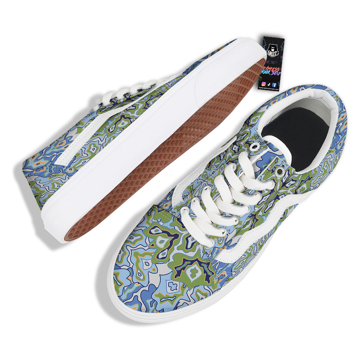 Kaleidoscope Boho Print Skate Shoes-grizzshop